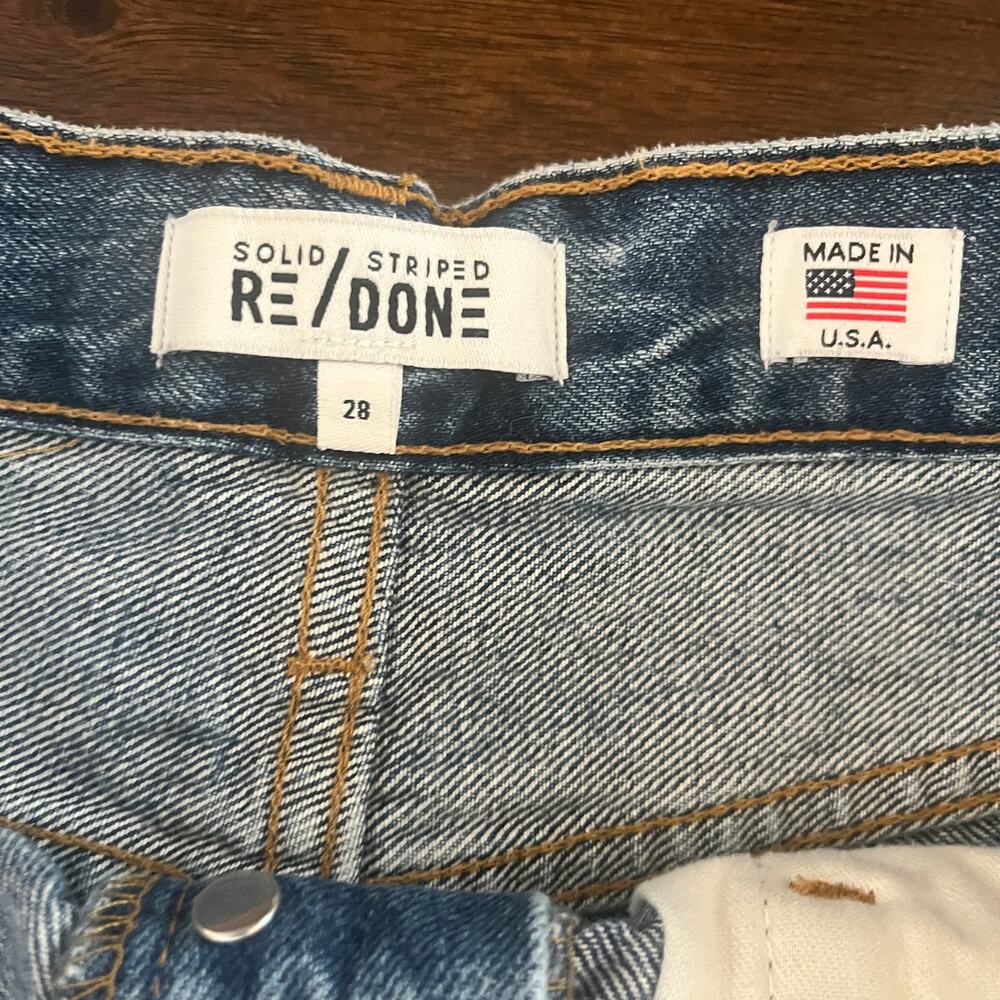 Re/Done x Solid & Striped Malibu Distressed Cut Off Denim Shorts Rip Size 28 - Picture 4 of 6
